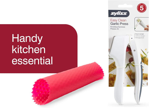 2 Zyliss Garlic Peeler & Easy Clean Garlic Press - Silicone Garlic Peeler Tube and Garlic Crusher for your Kitchen