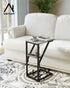 NEFROM ET-D-GY1 C-Shaped End Table, Small Couch Side Table, Sofa TV Tray Table for Living Room, Bedroom, Bedside