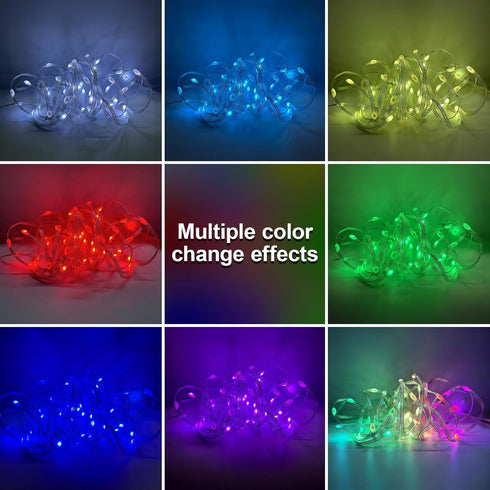WS2812B 16.4FT 50LEDs DC5V/2A 1PC Fairy String Lights Addressable Individually RGB IC, PVC Wire for Twinkle Home Garden
