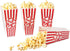 Plastic Popcorn Containers, Red & White Striped Retro Style Reusable Popcorn Boxes for Movie Night, 4”x8” (4 Pack)