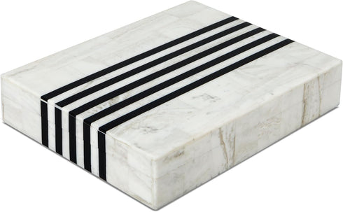 Handicrafts Home Large Decorative Storage Box with Lid Black White Modern Storage