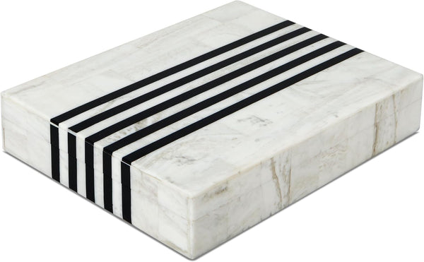 Handicrafts Home Large Decorative Storage Box with Lid Black White Modern Storage