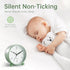 Analog Alarm Clock - 4 inch Super Silent Non Ticking Small Clock with Night Light, Battery Operated, Ideal Decor for