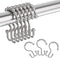 Amazer Shower Curtain Hooks, Plastic Double Shower Curtain Rings for Bathroom Shower Curtain Rod - Set of 12, Nickel
