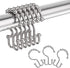 Amazer Shower Curtain Hooks, Plastic Double Shower Curtain Rings for Bathroom Shower Curtain Rod - Set of 12, Nickel