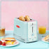 Nostalgia New and Improved 2-Slice Toaster - Aqua, Perfect for Bread, English Muffins, Bagels, 5 Browning Levels, Crumb