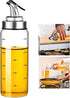 Olive Oil Dispenser Bottle, 10 Oz Liquid Condiment Container, Glass Decanter with Dripless Capped Spout and Degree Scale