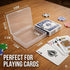 30 Pack 1.2mm 3.7x2.6x0.8 Inch APACALI Playing Card Case, Clear Plastic Deck Box with Extra Thick Wall, Snap-Tight