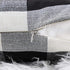 4TH Emotion Set of 2 Black and White Farmhouse Buffalo Check Plaid Throw Pillow Covers, 20 x 20 Inches, Polyester Linen