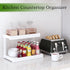 MARTY 2 Tier Spice Rack Organizer for Countertop, 15.8''L White Desktop Storage Organizer for Kitchen, Bathroom,