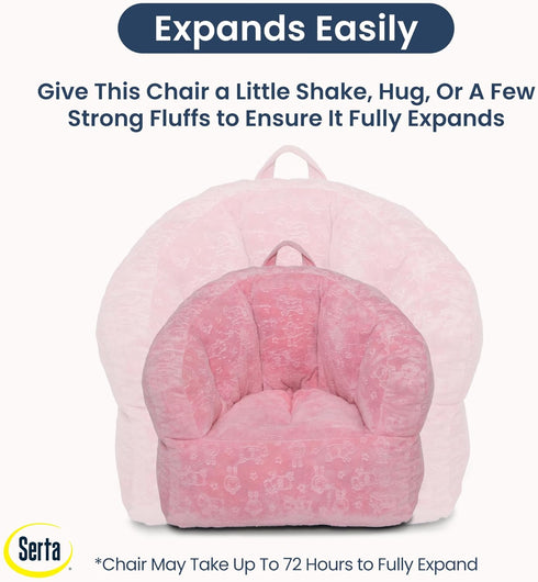 Cozy Delta Children - Serta Kids Plush Barrel Toddler Chair, Soft Foam Chair Bean Bag Chair Alternative for Boys