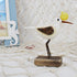 Wooden Sea Birds Decor, 4.1 Inch Wood Seagull Statue, Coastal Seabird Figurines for Home Garden Outdoor