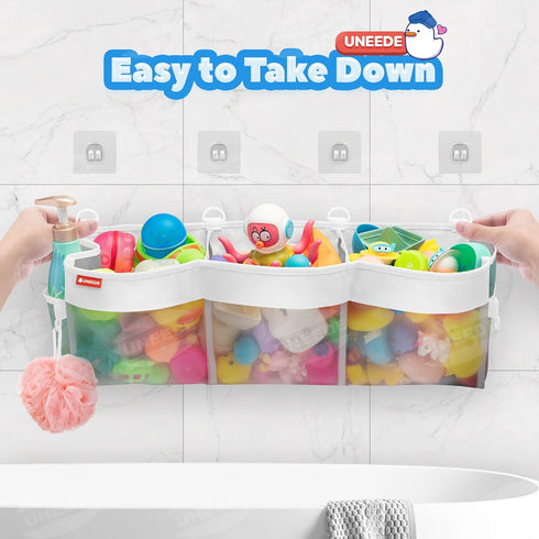 4.95 3 UNEEDE Gallons Compartment Horizontal Bath Toy Storage,Bathtub Toy Storage Organizer,Bath Toy Holder
