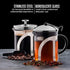 OVENTE 2-in-1 Coffee Press and Tea Maker, 20 Ounce with High Grade Stainless Steel Infuser, Borosilicate Glass, Clear