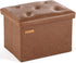 HAUSFRAU Storage Ottoman Foot Rest Stool, Small Folding Ottoman with Storage, Tufted