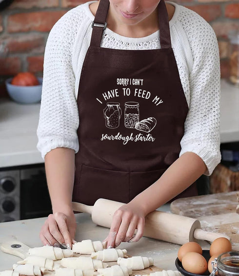 Baking Baker Apron for Women Mens Sourdough Bread Lover Gift Waterproof Bib for BBQ Kitchen Apron with 2 Pockets