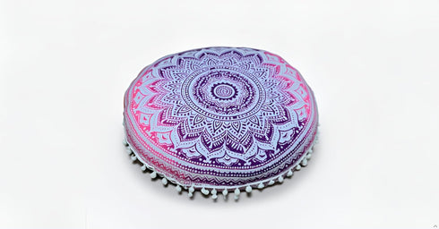32" ICC Floor Pillows & Cushion Covers, Decorative Hippie Mandala Pouf Pillow Cover Bohemian Seating Meditation Cushion
