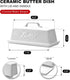 Countertop. Bruntmor Ceramic Butter Dish With Lid. Butter Holder/ Tray/ Storage With Lid And Handle. Porcelain Butter