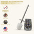 Modern Toilet Brush and Holder Set, Mosaic Glass with Non-Rustic Stainless Steel, Luxury Black and Gold Accessories