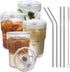 HIGIINC Iced Coffee Cups With Lids and Straws 4 Pcs, 16 OZ Unbreakable