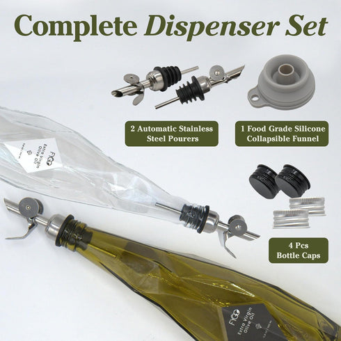FYGO Set 500ml Set 2 Diamond Lux Olive Oil Bottle Dispenser - Olive Oil Container- Oil and Vinegar Dispenser