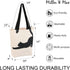 Miller & Max Canvas Tote Bag for Kids, 100% Cotton Cute Cat Print, Durable Design with Inner Pocket