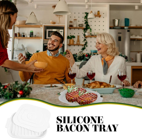 BESTOYARD Microwave Bacon Tray, 11x8 Inch Baking Oven Plate, Grill Rack for Breakfast Snack Pizza Cooking