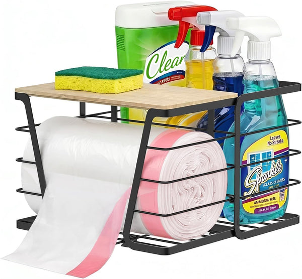 Sphakl 2 in 1 Trash Bag Dispenser Under Sink, Large Garbage Bag Roll