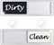 Dishwasher Magnet Clean Dirty Sign, Shutter Changes with Push, Non-Scratching Strong Magnet, Wood White/Black