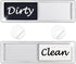 Dishwasher Magnet Clean Dirty Sign, Shutter Changes with Push, Non-Scratching Strong Magnet, Wood White/Black