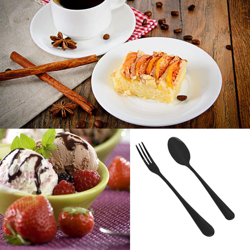 DaKuan 16 Pieces Mini Coffee Spoons (4 inch) & Stainless Steel Forks (4.8 inch) for Dessert, Tea, Appetizer