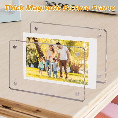12 Packs Magnetic Picture Frame for Photos, Clear Acrylic Polaroid Frames 2.36 x 3.54 Inch