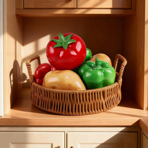 Meiwlong 6Pcs Mix Fake Vegetables Bell Peppers,Potato,Tomato,Realistic Artificial Vegetable for Home Decoration,Fake