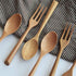 Kyien 6Pcs Wood Soup Spoons and Forks Set - Eco-Friendly Wooden Flatware with 3 Spoons and 3 Forks for Natural Eating