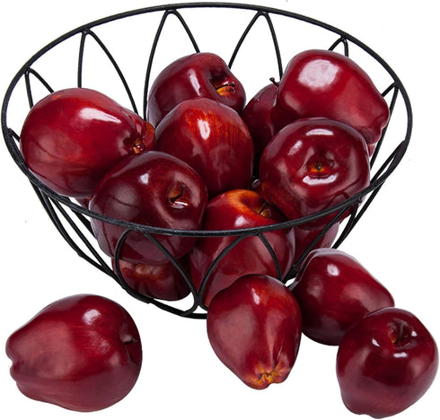 Toopify 16PCS Artificial Red Apples, Red Delicious Faux Apples, Plastic Fruit, Fake