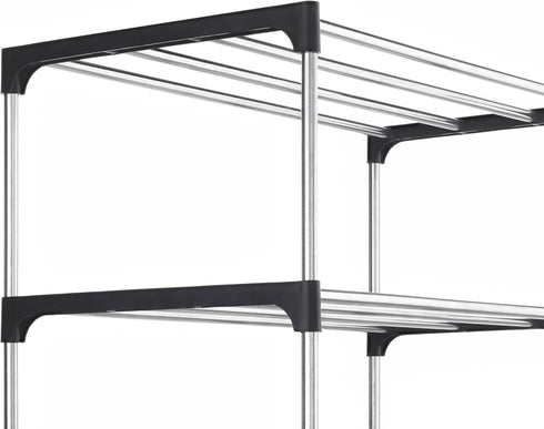 7-Tier 14 Whitmor Shoe Rack - Small Space Solution - Store up to Pairs of Shoes - Organize Shoes & Accessories - Chrome