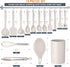 E-far Kitchen Utensils Set, 15-Piece Silicone Cooking Utensils with Holder, Non-stick Cookware Friendly & Heat Resistant, Includes Ladle Spatula Spoon Slotted Turner for Cooking & Baking (Khaki)