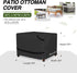 40L 30W 20H inch, Porch Shield Patio Ottoman Cover - Waterproof Outdoor Rectangular Side Table Covers x x Black