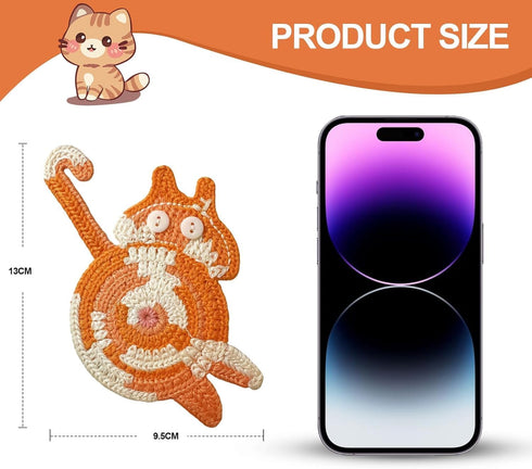 iYZZGH Protection(Cat-4PCS) Drink Coaster, Woven Creative Coasters for Cat Lovers, Gag Gifts Cat Coffee Coaster