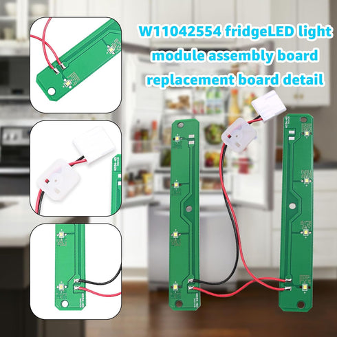 W11042554 LED Light Module Board for Whirlpool Amana Maytag Refrigerator, Replaces W11527432 W11333374