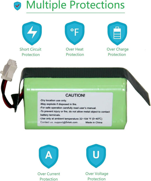 Replacement Battery for Amarey A800 A900, iMartine C800, Tesvor X500 Pro, and More - 14.4v 2600mAh