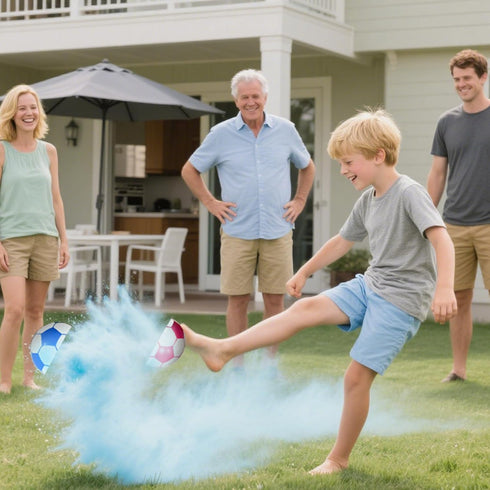 LyingMonkey 2 Gender Reveal Soccer Ball with Blue and Pink Powder, Gender Reveal Ideas for Baby Boy or Girl, Revelacion