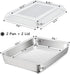 TeamFar Lasagna Pan, 12?’’ x 9¾’’ x 2’’ Stainless Steel Rectangular Cake Brownie Baking Pan with Lid, Non-Toxic & Heavy Duty, Brush Surface & Deep Side, Dishwasher Safe-2 Pans+2 Lids by TeamFar