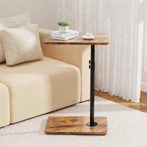 360Swivel TV Tray Table, Adjustable C Shaped End Table for Couch, Couch Side Table C Table That Slide Under Couch Desk