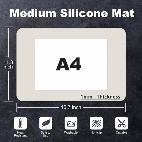 Silicone Mat for Kitchen Counter, BPA-Free Silicone Placemat, Heat-Resistant NonSlip Table Mat for Air Fryer, Countertop Protector Mat, Silicone Mat Trimable to Size (Light Grey, 15.7×11.8inch-2pcs) by LIVEKOOQ