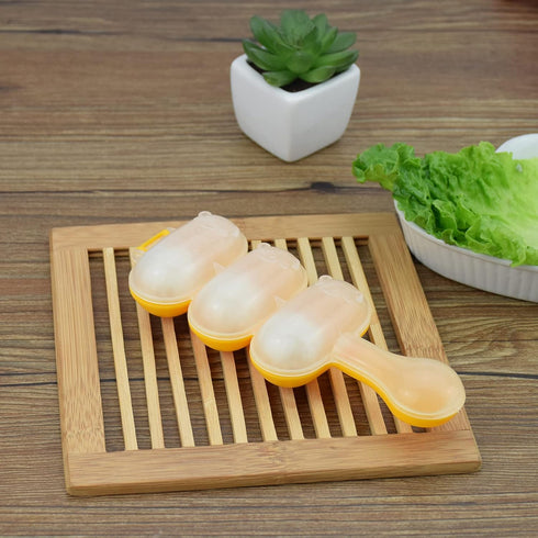 Rice Ball Mold and Shaker - DIY Lunch Maker Mould Food Decor for Kids with Mini Rice Scoop (Yellow)