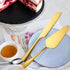 Wedding Cake Knife and Server Set, 2 Pcs Gold Stainless Steel Cake Cutter and Server, Perfect for Events, Dishwasher