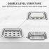 Countertops Stainless Steel Soap Dish, Large Double-Layer Draining Soap Holder, Metal Soap Dish for Bathroom, Shower