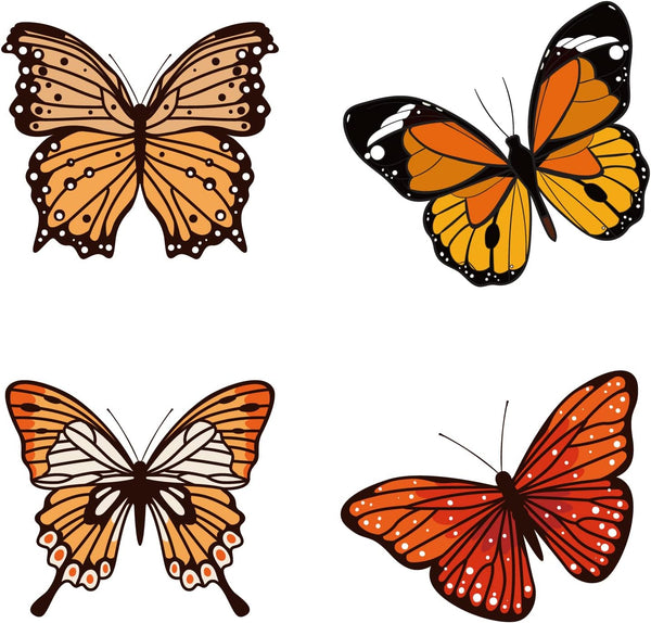 GORGECRAFT 6.3x6.3 Spring Butterfly Vinyl Window Clings, Non-Adhesive Reusable Decals for Sliding Glass Doors