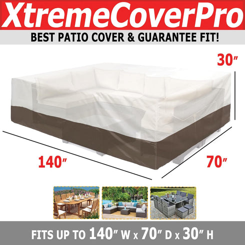 140D 70W 30H 520D 140x70x30 armless 140 70 30 x x UV-proof Waterproof Furniture Patio Cover beige brown two tone